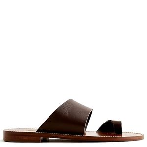 J Crew Marta Leather Toe Ring Sandal. dark Walnut. size 7.5
